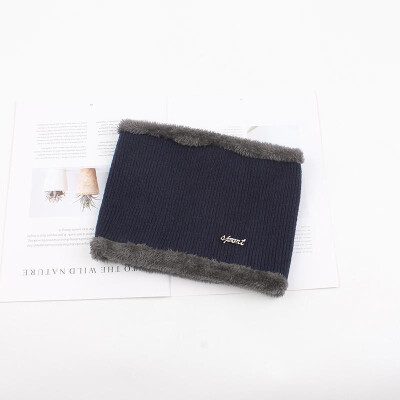 

Men Winter Knitted Fluffy Ring Scarf Solid Color Thick Warm Stretchy Muffler Collar Neck Warmer