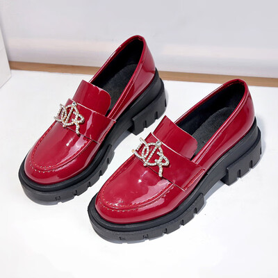 

Shoes Women Spring Thick-soled Lefu Shoes Womens Muffin Ins Small Leather Shoes
