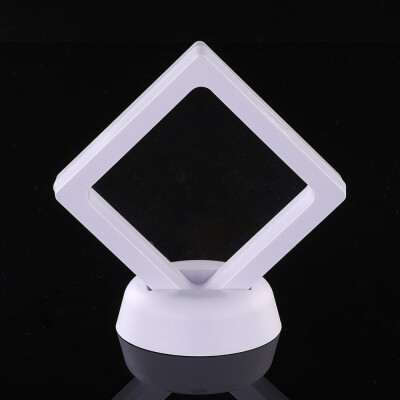 

Plastic Frame Stands with Transprent Membrane For Ring Pendant Bracelet Jewelry Display Rhombus White 69x69x54mm