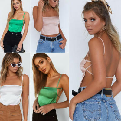 

Women Tank Top Bustier Bra Vest Crop Top Bralette Blouse Singlet T Shirt Fashion