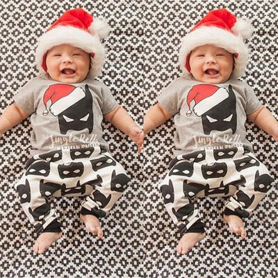 

Toddler Kids Baby Boy Girls Christmas Outfits Tops Batman Pants 2pcs Clothes Set