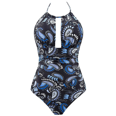 

Saidsome One Piece Swimsuits for Women Swimwear Plus Size Bathing Suits V Neckline Halter