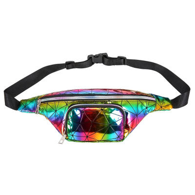 

Holographic Waist Belt Bags Women Fanny Pack Geometric Laser Phone Pouch