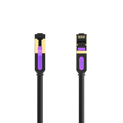 

Vention CAT7 SSTP Ethernet Cable Gold-plated Twited Cable PVC Soft Cable For Office Home Net Bar Hotel Black 15m