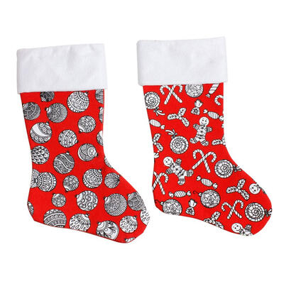 

Printed Christmas socks gift bag Christmas tree decoration gift bag pendant