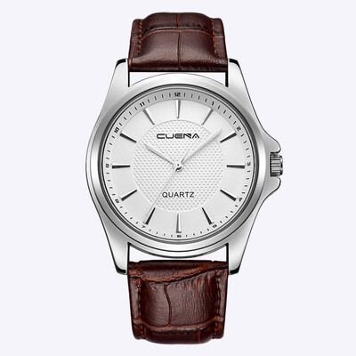 

Gobestart Fashion Mens Leather Military Casual Analog Quartz Wrist Watch Business Watches