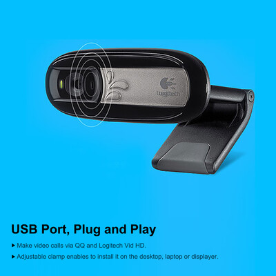 

Logitech C170 HD 5MP Video Webcam Computer Laptop PC Camera for Video Calling&Recording Plug & Play