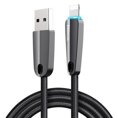 

HOCO U35 Auto Disconnect Lightning Cable LED Light Fast Charging Data Sync Cable Wire For IPHONE-1m