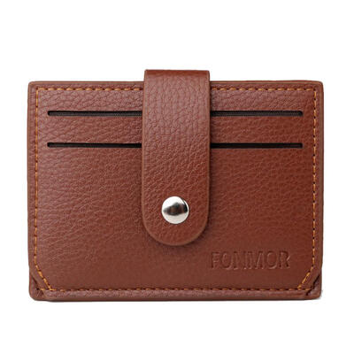 

Slim Mini Wallet Solid Color Card Holder Clutch Men PU Leather Coin Purse