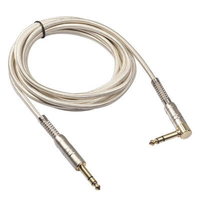 

635mm TRS Stereo Male to Male Straight to 90 Degree Audio Cable Wire Cord