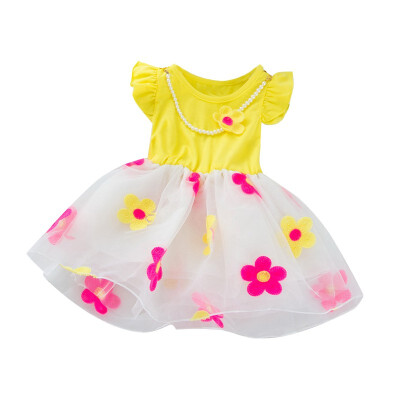 

Summer Pageant Baby Girls Flower Print Dress Cotton Kids Sleeveless Casual Sundress Outfits