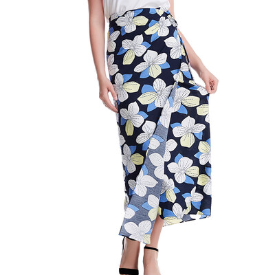 

Womens Summer Beach Casual Printed Maxi Skirt Retro Boho Holiday Loose Bottoms