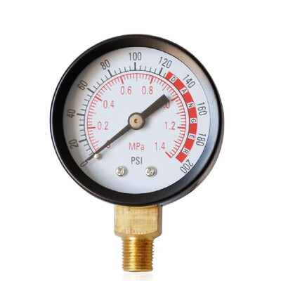 

2" Dial Hydraulic Fluid Pressure Gauge Meter Double Scale 18" NPT 0-14mpa 0-200psi Radial Measuring Tool for Air Compressor