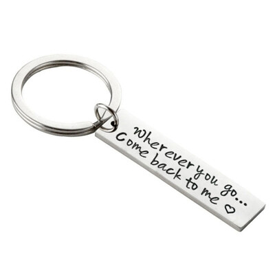 

Wherever You Go Come Back To Me Keychain Grad Gift Couples Keychain