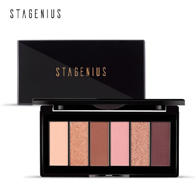 

STAGENIUS Eye Shadow 6-Color Shimmer Glitter Matte Eyeshadow Palette Long-lasting With Mirror