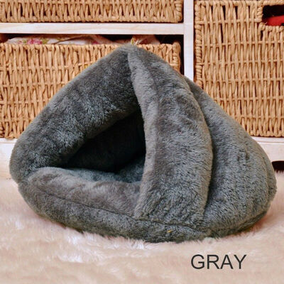

Pet Dog Cat Cave Igloo Bed Basket House Kitten Soft Cozy Indoor Cushion Kennel