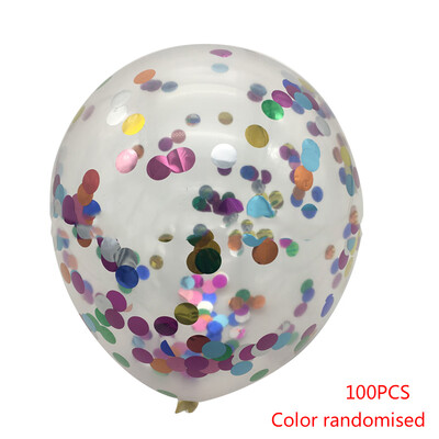 

Color Random 100pcs Sequin Balloons Transparent Confetti Latex Balloons Party Decorations for Wedding Birthday Party