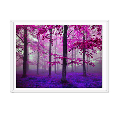 

Gobestart Frameless Purple Forest Spray Painting