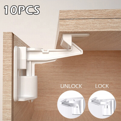 

10Pcs Household Child Baby Safety Cabinet Lock Anti-clamp Hand Invisible Drawer Lock Closet Locks