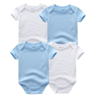 

4PCSLot Baby Clothing Sets Baby Girls Clothes Rpmpers Newborn 0-12M 100Cotton Print Short Sleeve Baby Boys Clothes Bodysuits