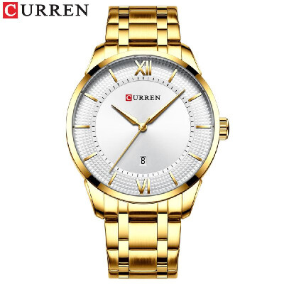 

Curren 8356 Men Watch Multifunctional Calendar Waterproof Quartz Wrist Watch Business Alloy Case Stainless Steel Band Watch