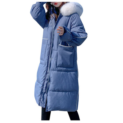 

Toponeto Women Outerwear Faux Hooded Button Coat Long Solid Jackets Pocket Coats