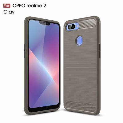 

Goowiiz Phone Case For Oppo R17 ProRealme 2 Fashion Slim Carbon Fiber TPU Soft Silicone Prevent falling