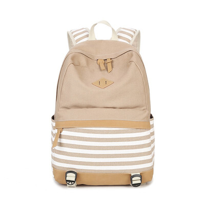 

NeillieN canvas striped stitching womens bag fashion ladies backpack computer bag large capacity backpack