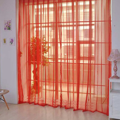 

Siaonvr 1 PCS Pure Color Tulle Door Window Curtain Drape Panel Sheer Scarf Valances