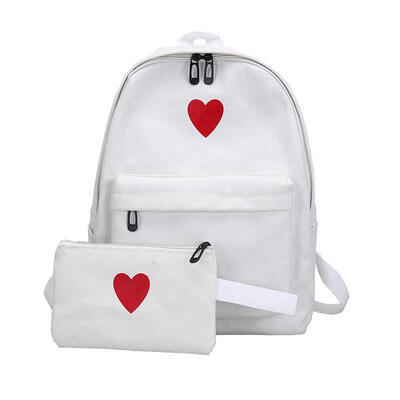 

Canvas Schoolbag Large Capacity Zipper Backpack Travel Bag For Girls