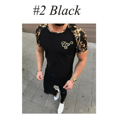 

Men Slim Fit O Neck Short Sleeve Muscle Tee T-shirt Ripped Casual Tops Blouse