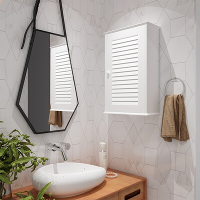 

Gobestart BathroomKitchen Wall Mount 3Tier Adjustable Storage Shelf Wall CabinetCupboard