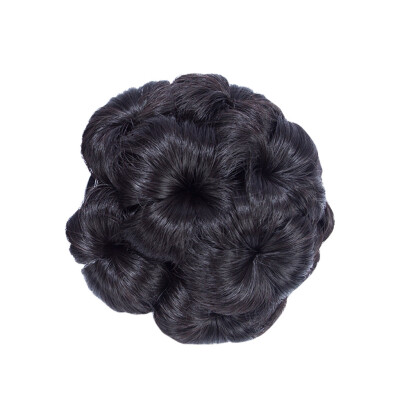 

Gobestart Female Wig Hair Bride Makeup Bun Ring Curly Flowers Chignon Hairpiece