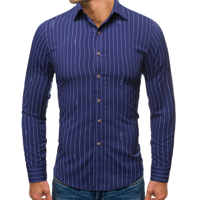 

Tailored Mens New Style Fashion stamped Long Sleeve Shirt Printed Long-Sleeved Blouse