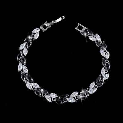 

New Trendy Jewelry Colorful Leaves Charm Crystal Female Bracelets Bangles For Women