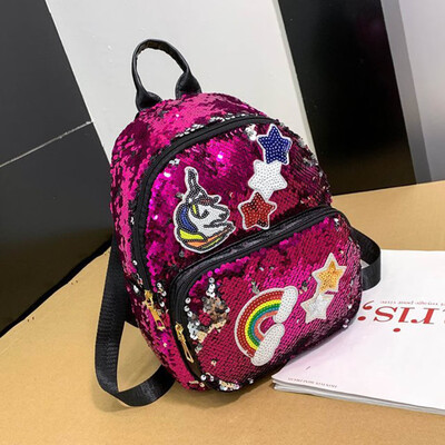 

Women&39S Fashion Cute Unicorn Backpack Teen-Girls School Bag Glitter Bling Sequins Shoulder Bag