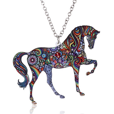 

Acrylic Animal Necklace Pet Cat Dragon Pig Bird Wolf Horse Fish Dog Necklace Women Bohemia Jewelry Pendant Ethnic Long Necklace