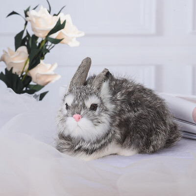 

Gobestart Simulation Mini Rabbit Animal Model Figure Hare Figurine Home Decor Miniature