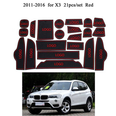 

21PCSSet Replacement for BMW X3 2011-2014 Accessories Car Door Groove Mat Rubber Gate Slot Pad Non-Slip Mats