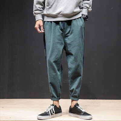 

Gobestart New Foreign Mens Casual Fashion Solid Color Cotton And Linen Long Pants