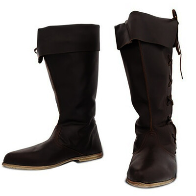 

Rose Womens Western Flat Low-heeled Lace-Up Round Toe Over The Knee High Knight Boots