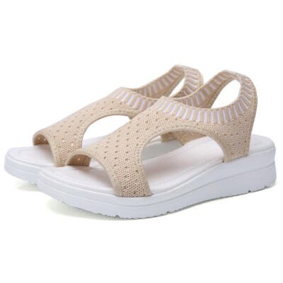 

Women Sandals 2019 New Female Shoes Woman Summer Wedge Comfortable Sandals Ladies Slip-on Flat Sandals Women Sandalias size35-43