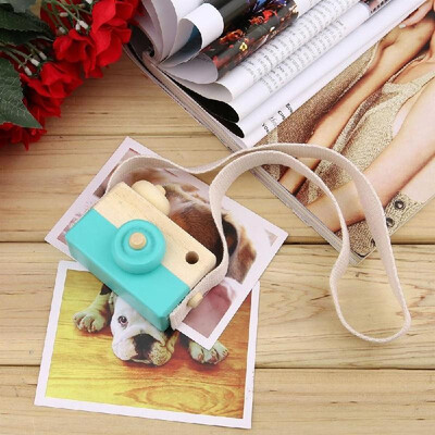 

Cute Wooden Toy Camera Kids Girls Boys Creative Neck Camera Photo Props