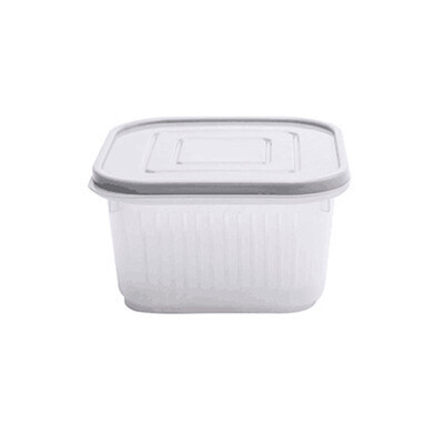 

Toponeto Square Drain Sealed Box Ginger Garlic Onion Food Container Refrigerator Storage