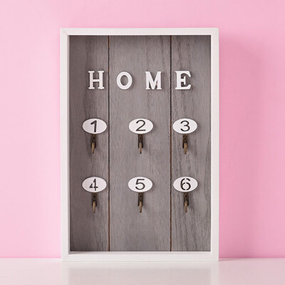 

Wooden Wall Key Holder Hook Mount Rack Store Organizer Storage Hanging Chic Box