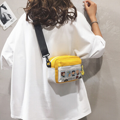 

Snoopy small bag female 2019 new ins Japanese girl bag cartoon cute canvas shoulder Messenger bag tide