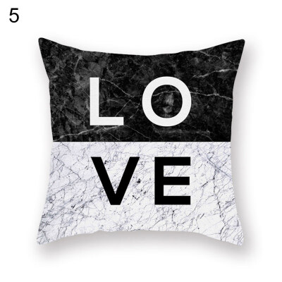 

Marble Grain Love Happy Pillow Case Cushion Cover Sofa Bed Car Cafe Office Decor