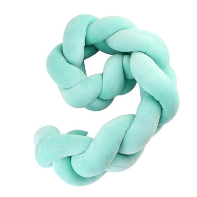 

200cm Newborn Baby Bed Bumper Pure Color Weaving Knot for Infant Room Decor