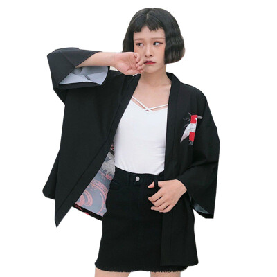 

Harajuku Kimono Cardigan 2019 Vintage Casual Summer Printed Chiffon Sunscreen Women Clothing Outerwear Blouse Japanese style