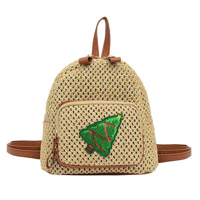 

Small Shoulder Crossbody Bags Women Sequins Tree Print Weaving Backpacks